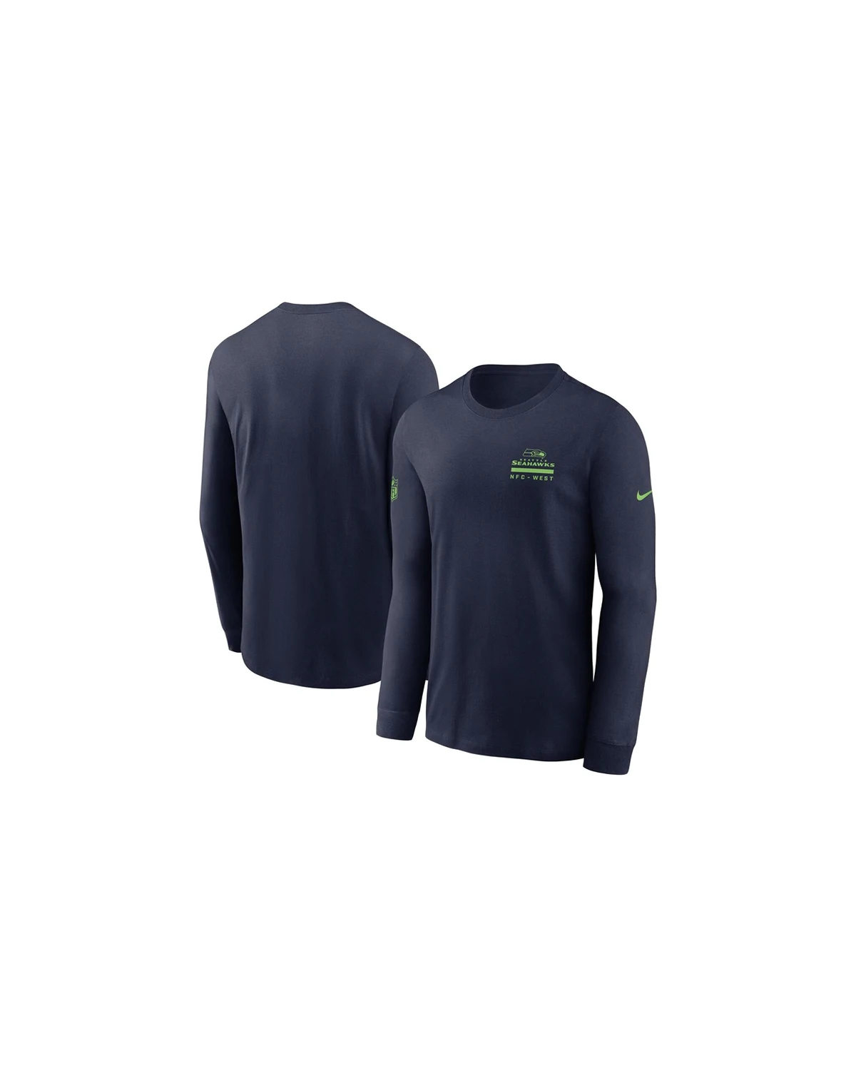 Men's College Navy Seattle Seahawks Sideline Performance Long Sleeve T-Shirt