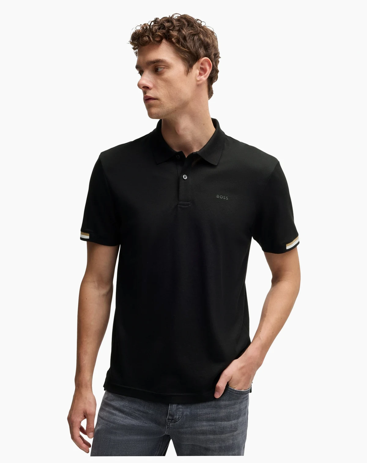 BOSS by Men's Regular-Fit Rubberized Logo Polo Shirt