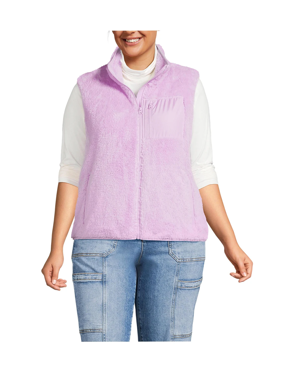 Plus Size Cozy High Pile Fleece Vest