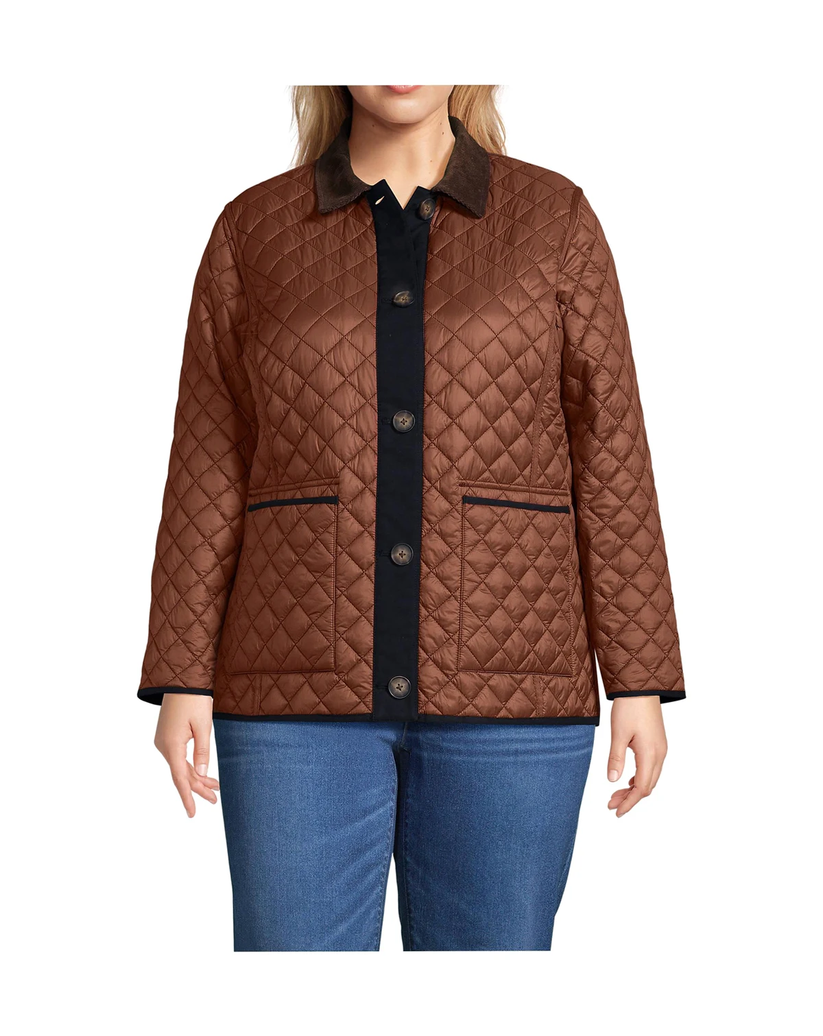 Plus Size Reversible Barn Quilted Insulated Jacket