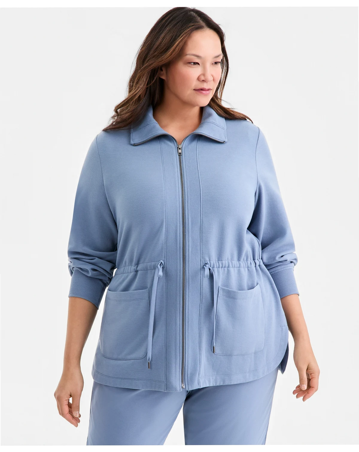 Style & Co Plus Size Lux Soft Fleece Anorak Knit Jacket, Exclusive