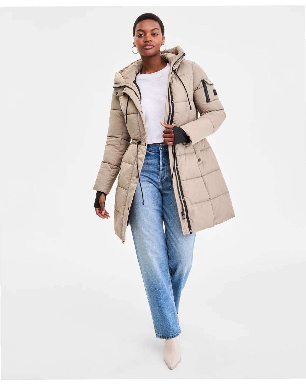 Women's Hooded Puffer Utility Coat