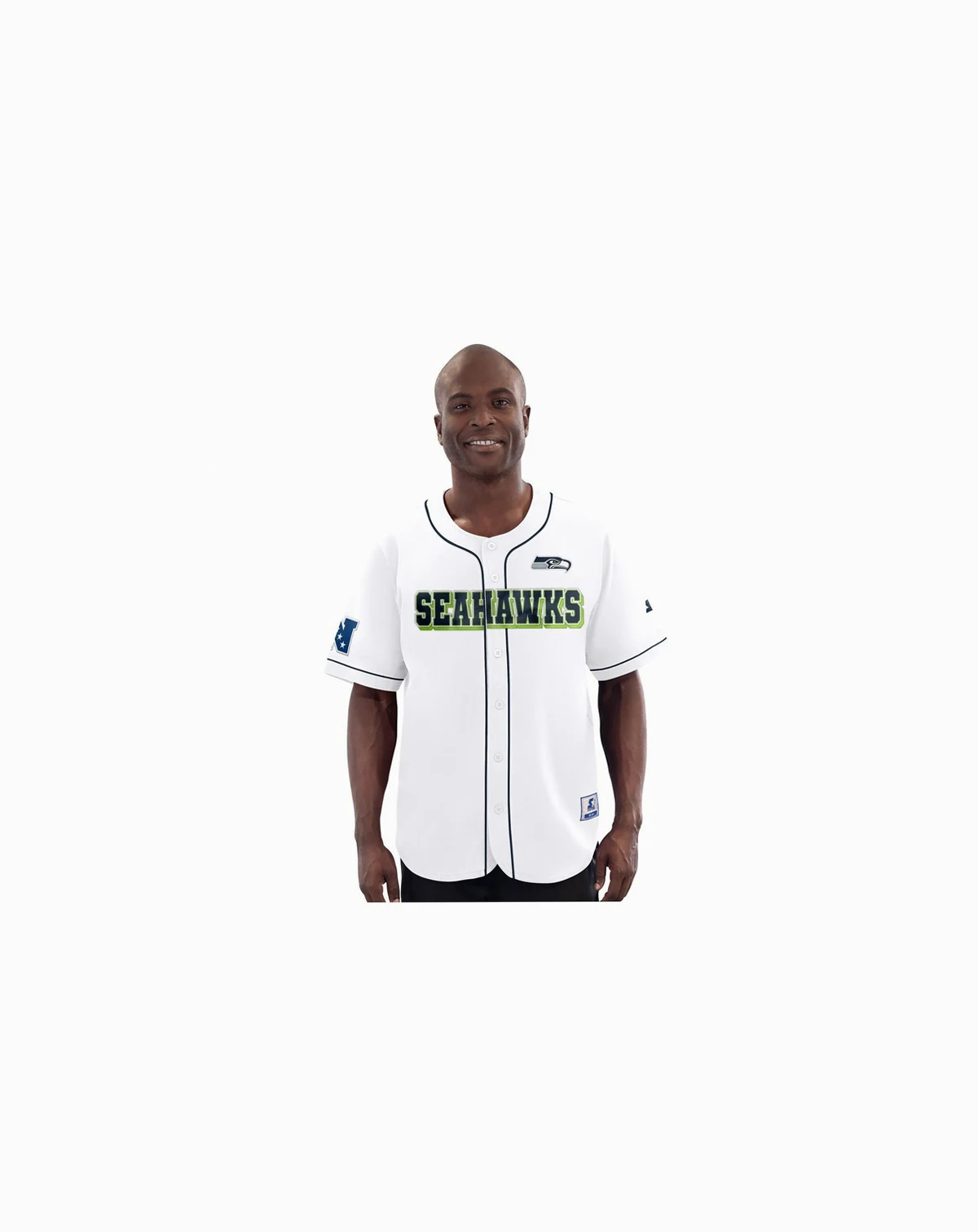 Men's White Seattle Seahawks Relay Full-Button Baseball Jersey