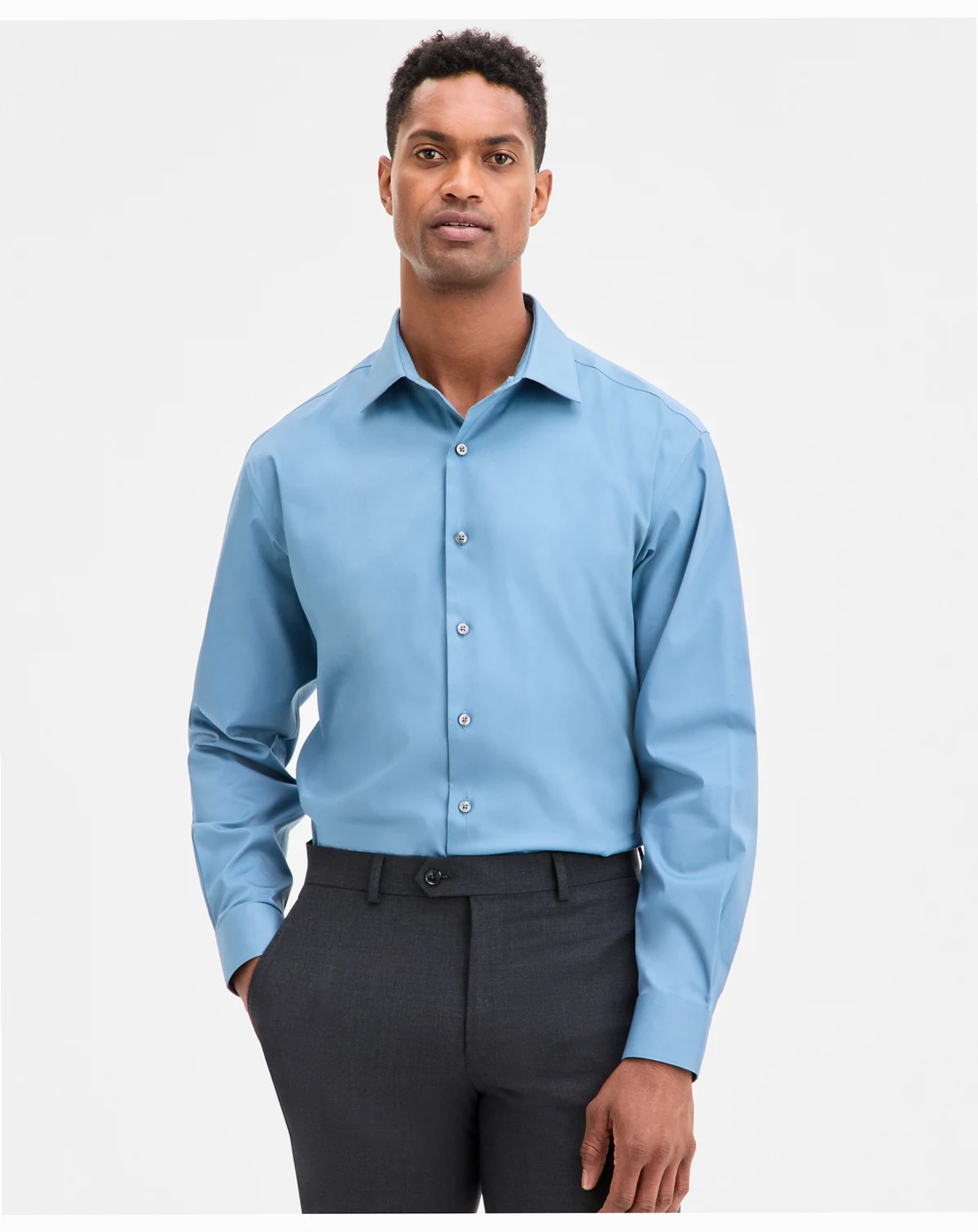 Men's Regular-Fit Temperature Regulating Solid Dress Shirt, Created for Macy's
