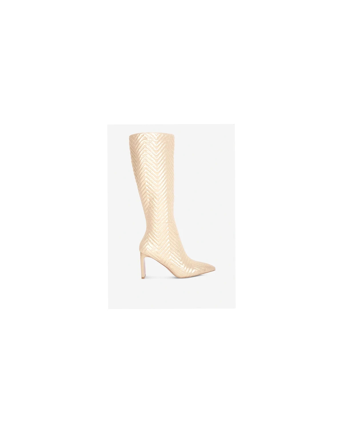 Womens Prinkles Quilted Italian Block Heel Calf Boots
