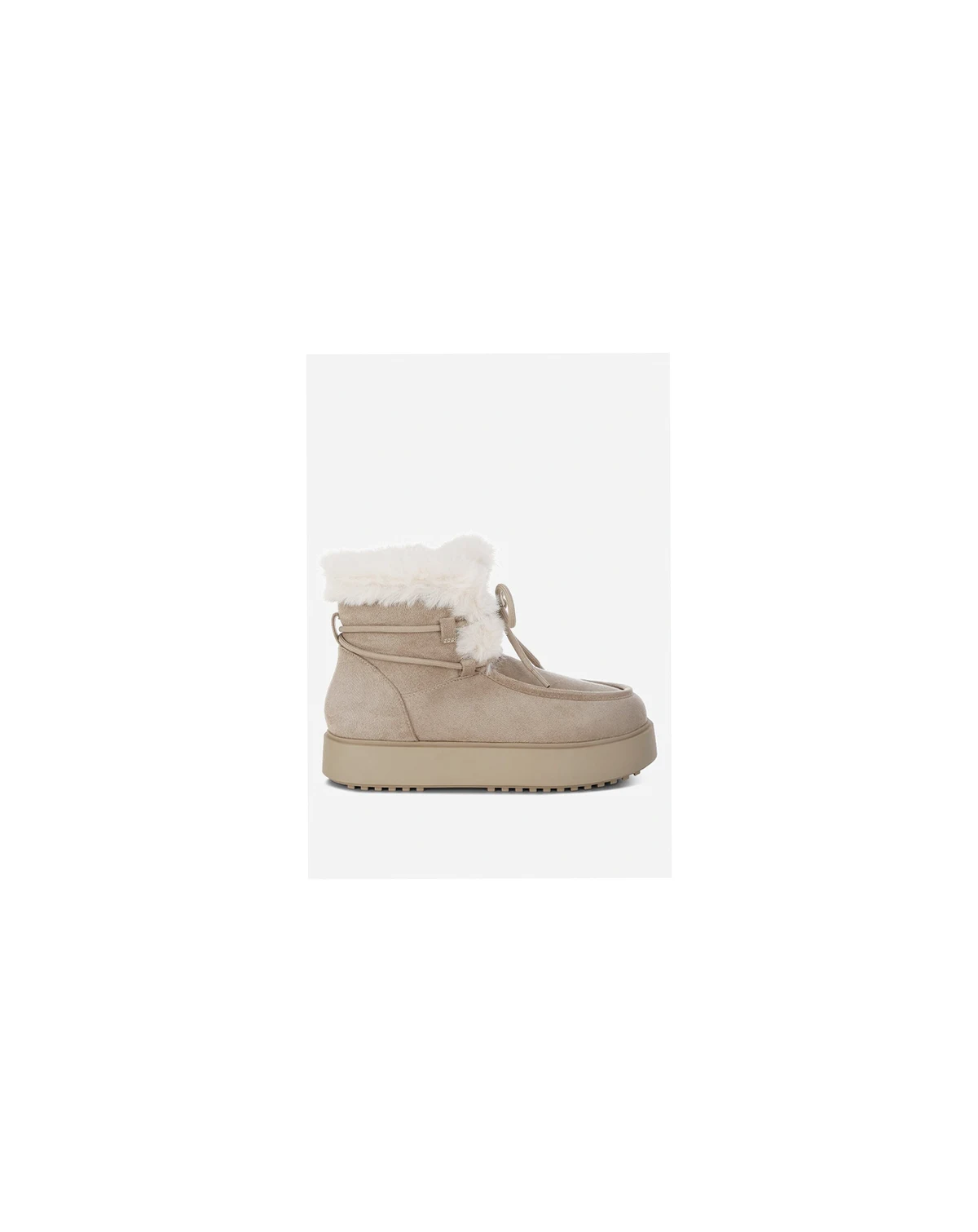 Womens Bunting Faux Fur Collar Flatform Boots