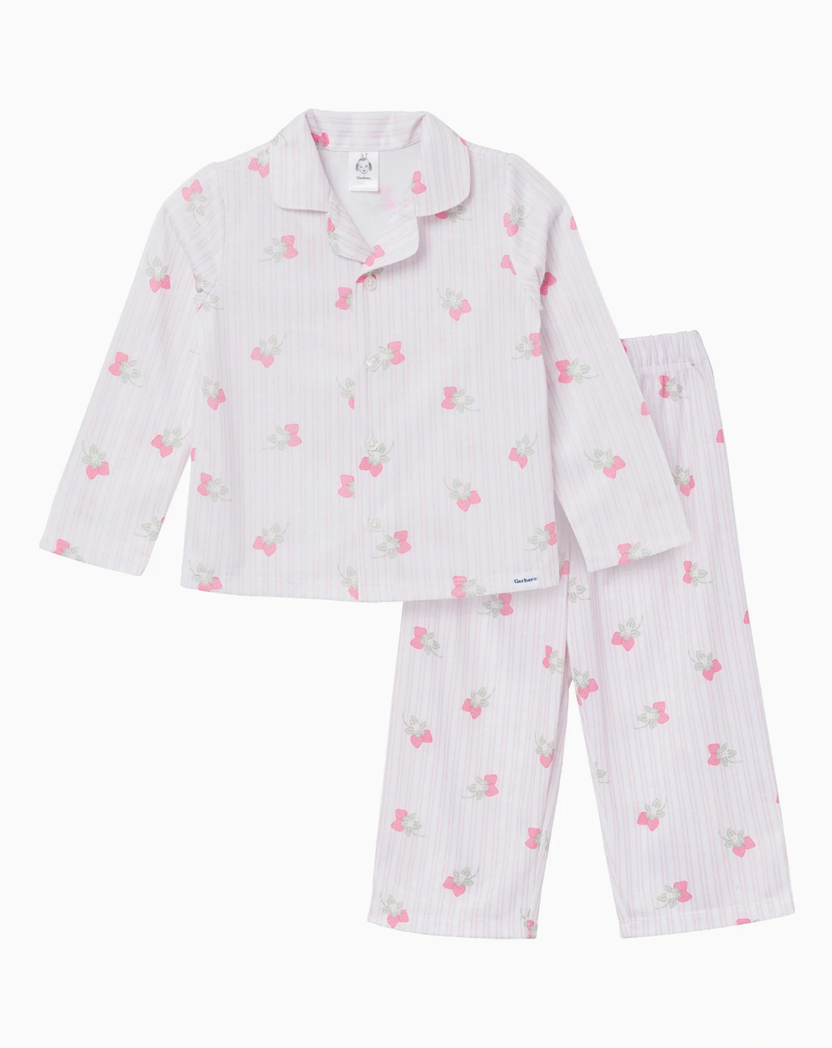 Toddler Girls 2-Piece Button Up Pajama Set, Berries