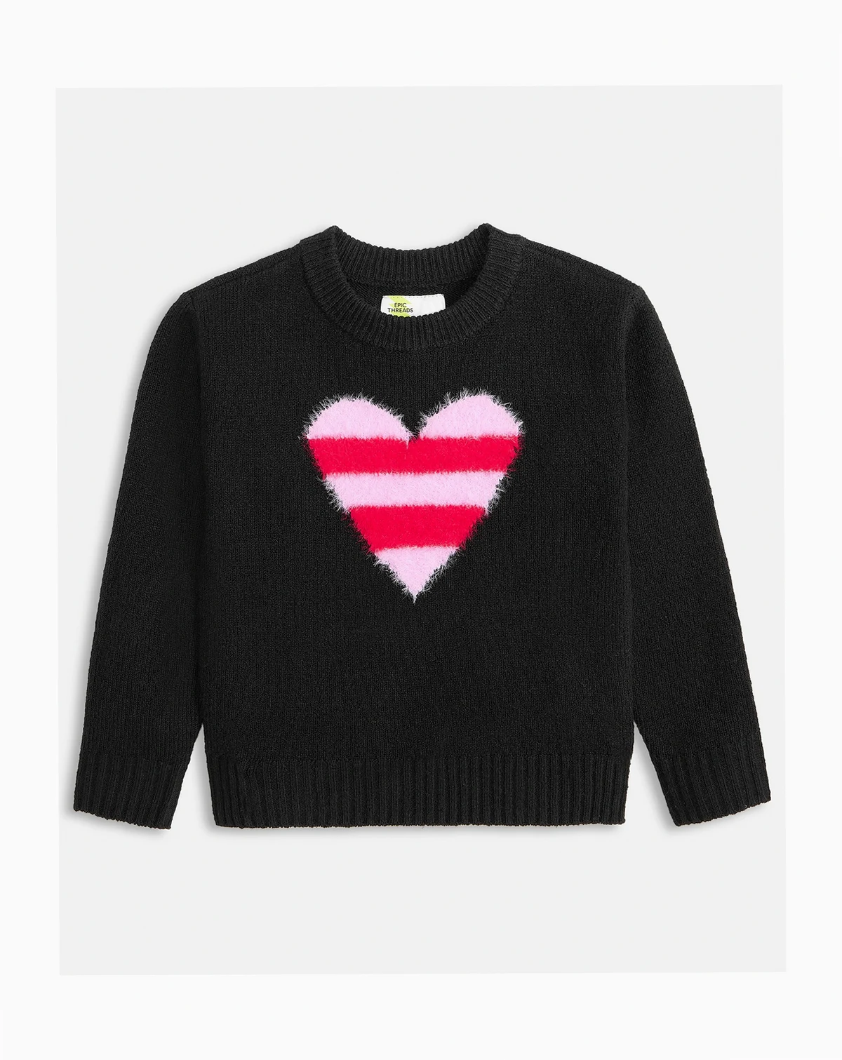 Girls Toddler 2T-4T Fuzzy Heart Sweater, Macy's Exclusive