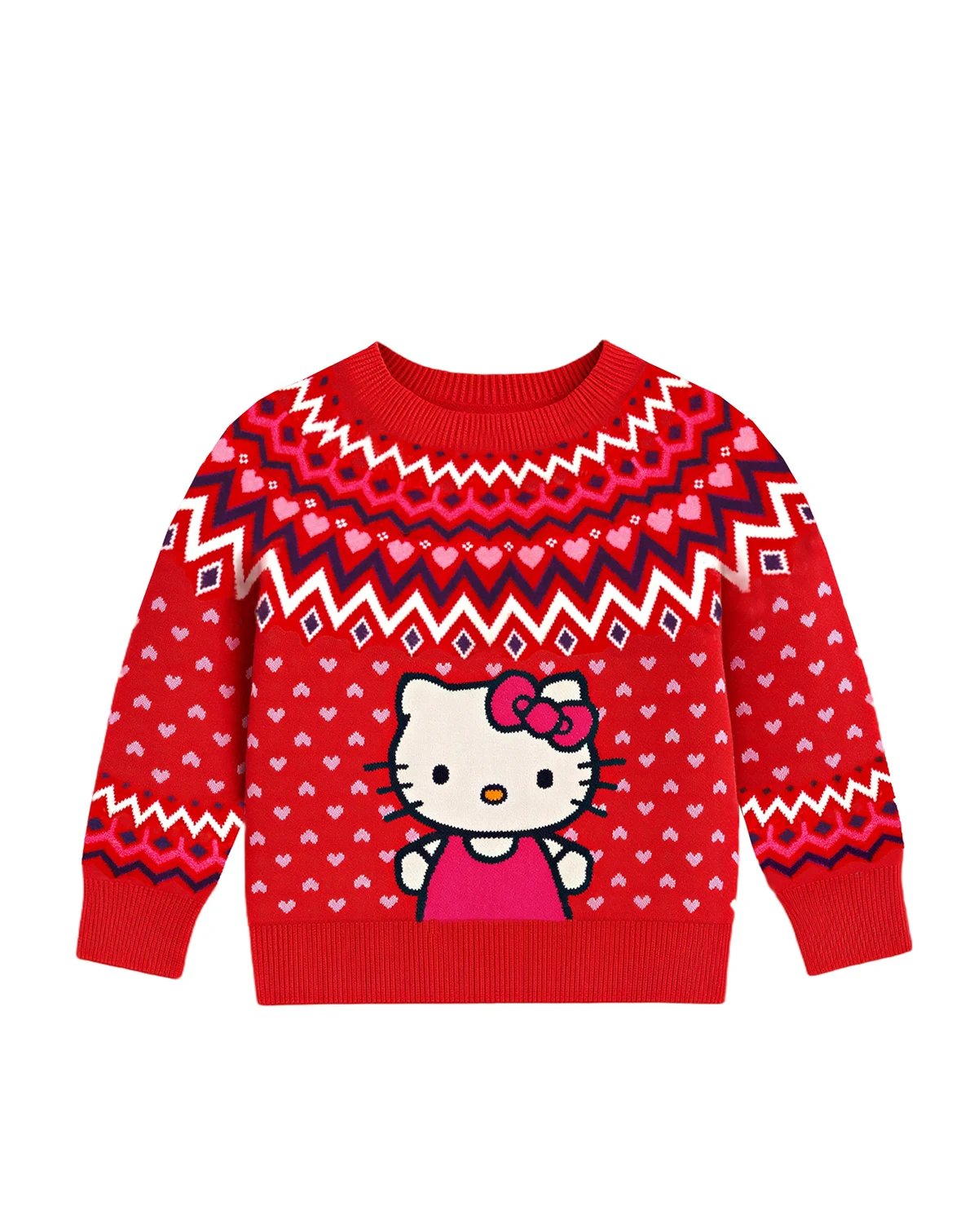 Girls' 2T-6X Hello Kitty Fair Isle Sweater
