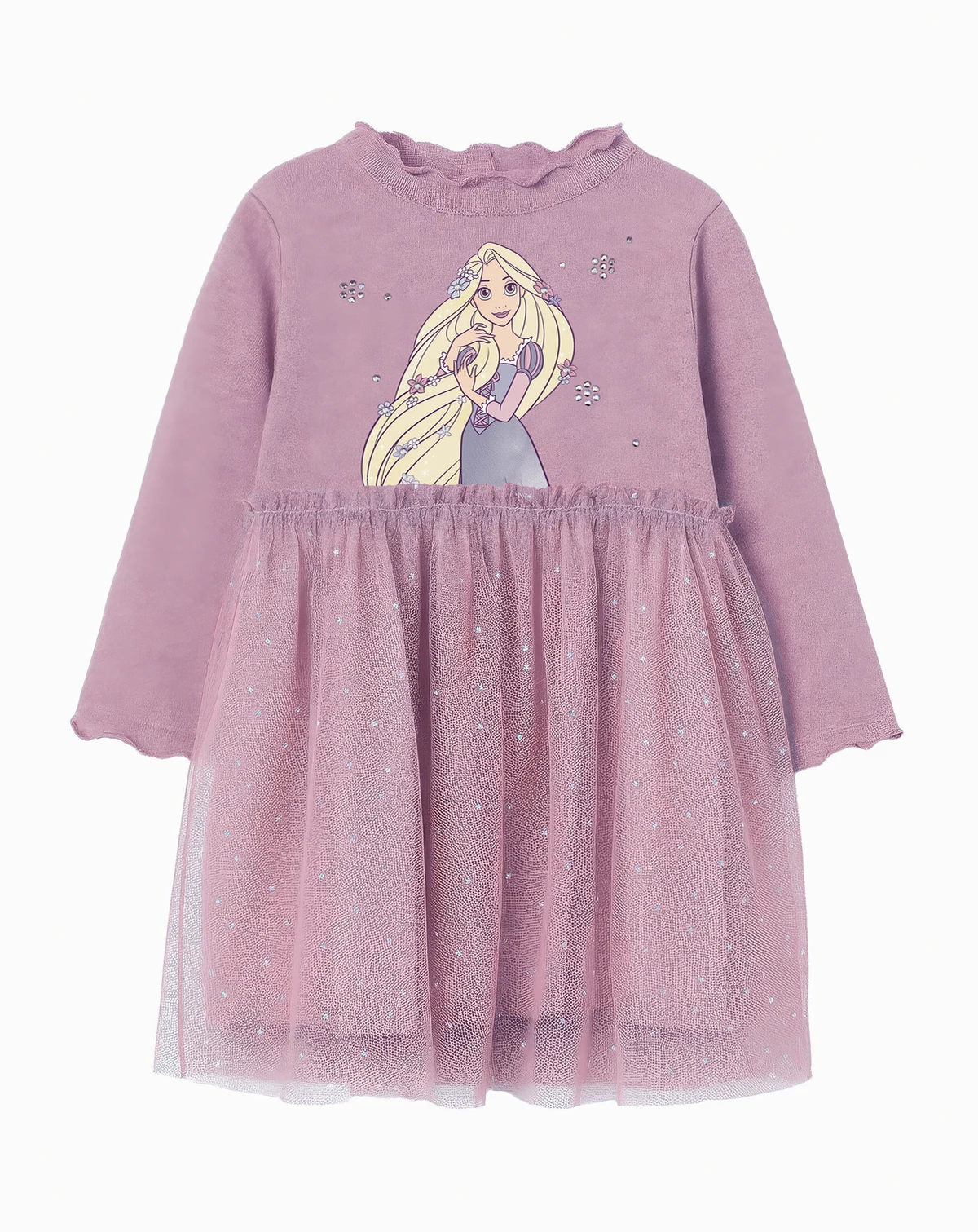 Girls' 2T-6X Rapunzel Long-Sleeve Dress