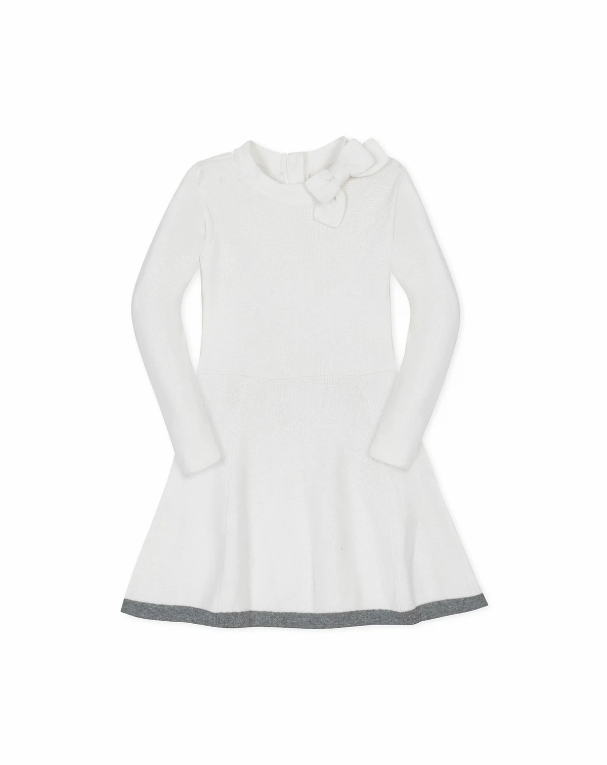 Toddler Girls Organic Long Sleeve Mock Neck Bow Detail Sweater Dress