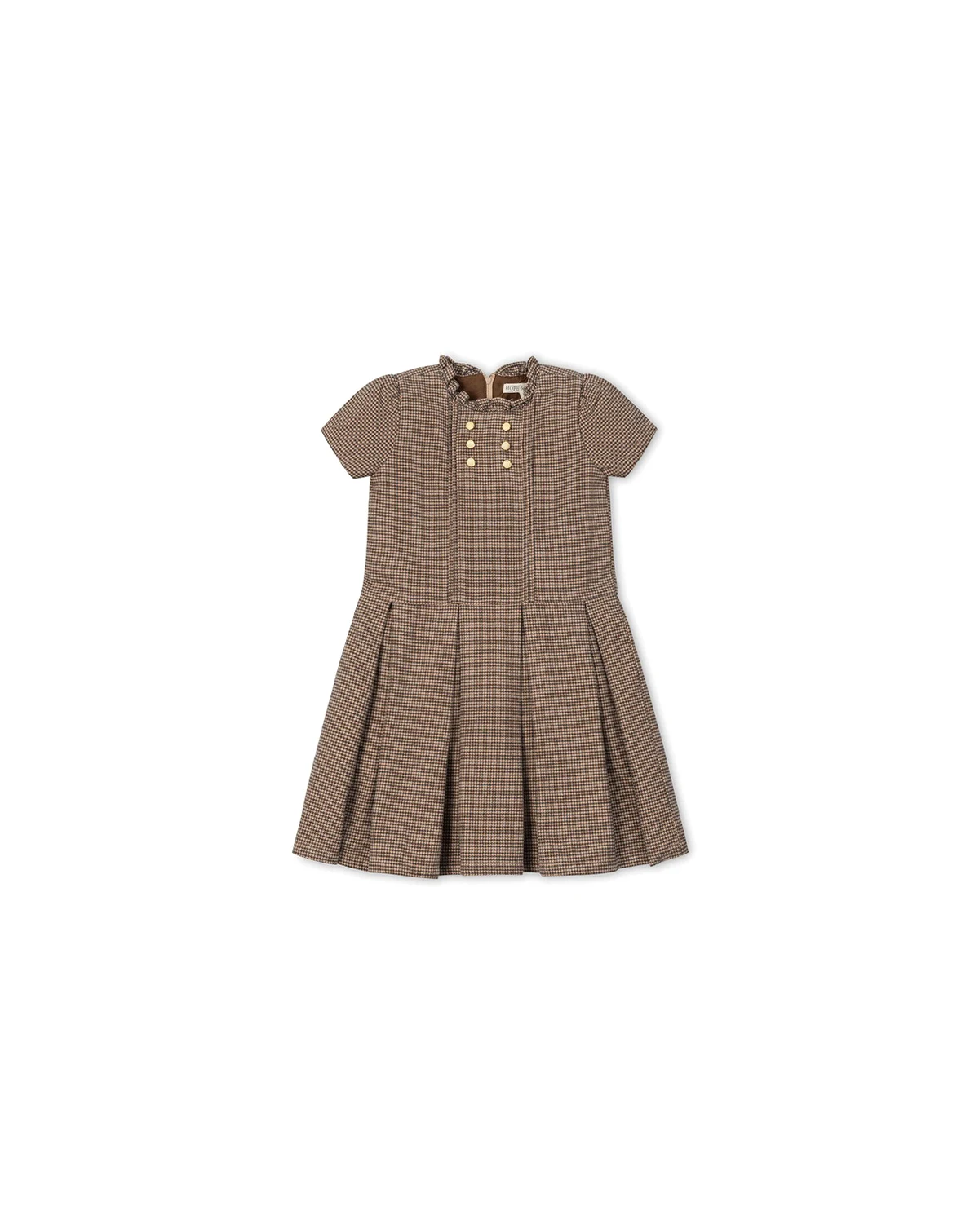 Toddler Girls Organic Ruffle Collar Pintuck Drop Waist Dress