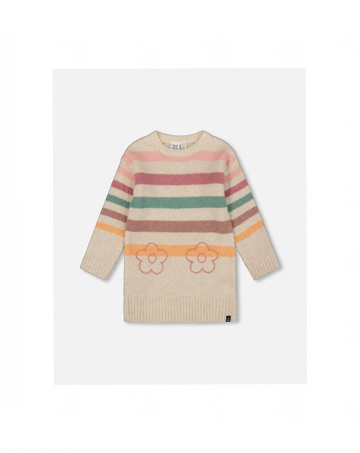 Girl Knitted Tunic Off-White with Stripes - Toddler|Child