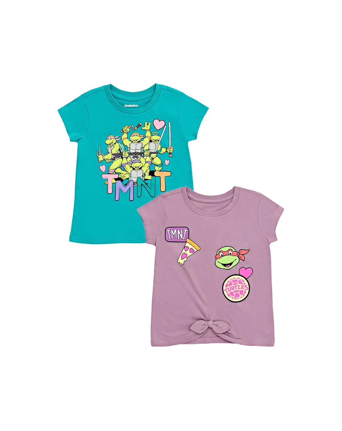 Toddler Girls Leonardo Michelangelo Raphael 2 Pack T-Shirts
