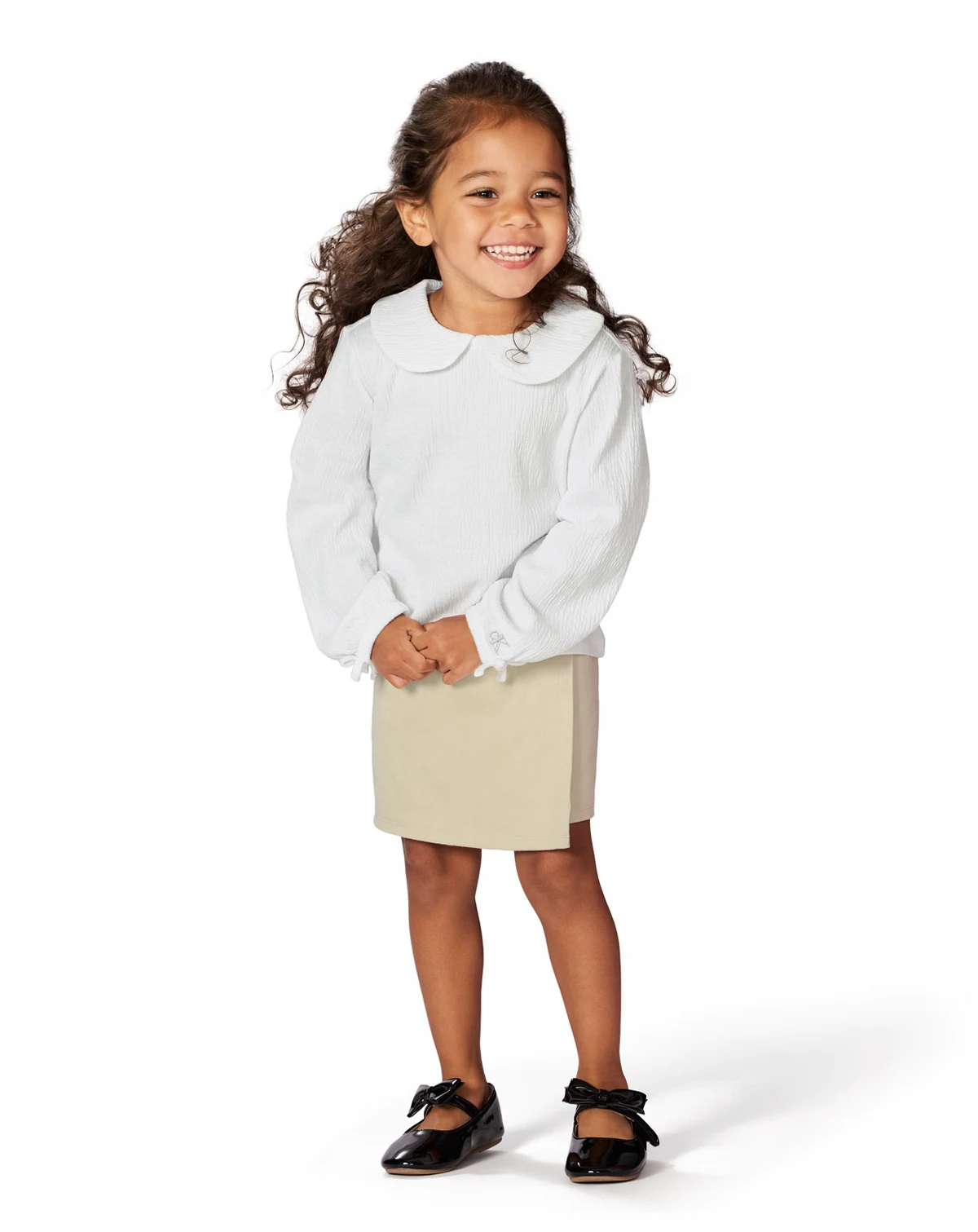 Girls' Toddler 2T-4T Long-Sleeve Top and Skirt, 2-Piece Set