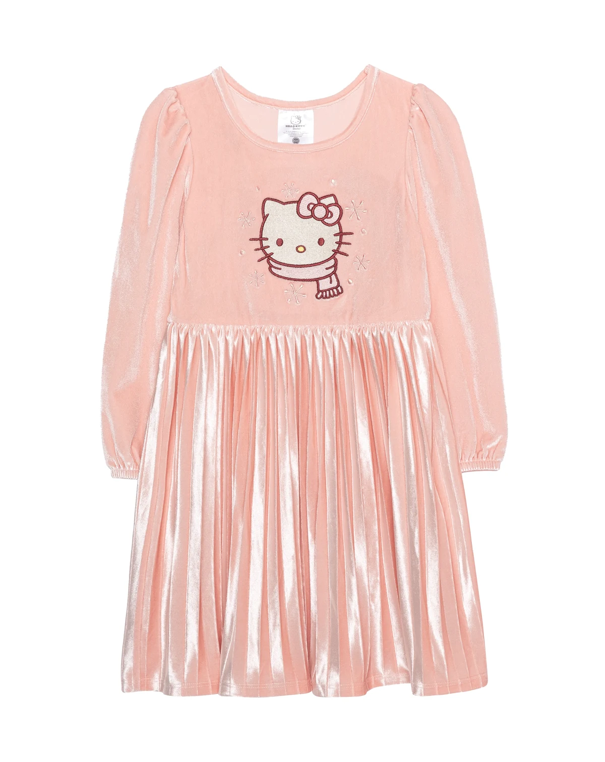 Girls' 2T-6X Long-Sleeve Pleated Dress