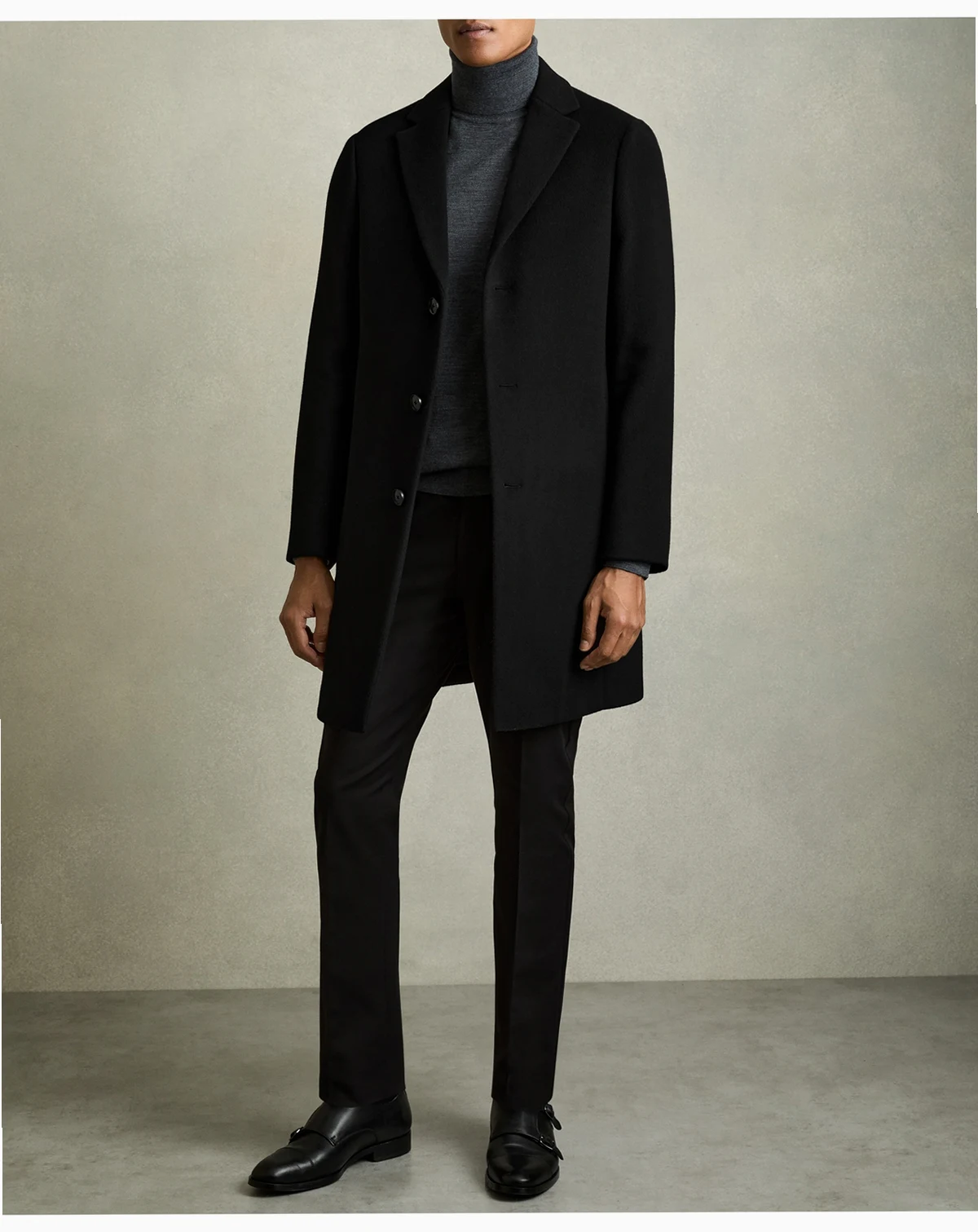 Men's Wool-Blend Single-Breasted Overcoat