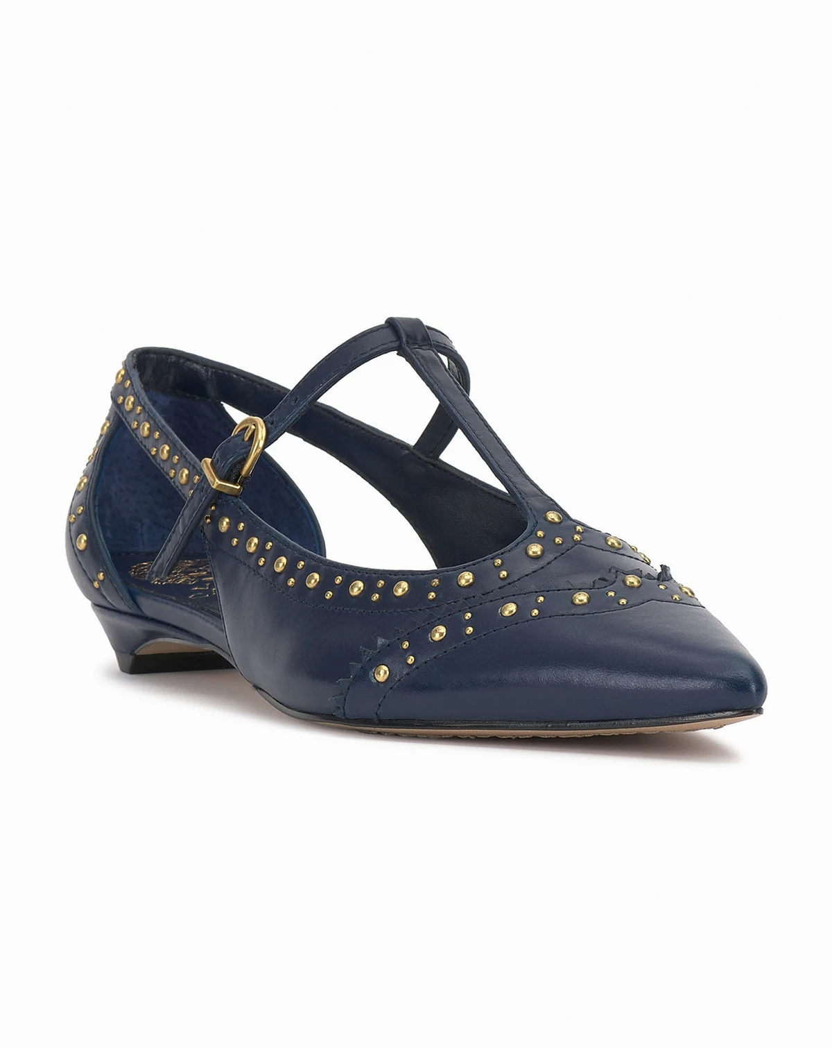 Women's Valkie Studded T-Strap Micro-Heel Mary-Jane Flats