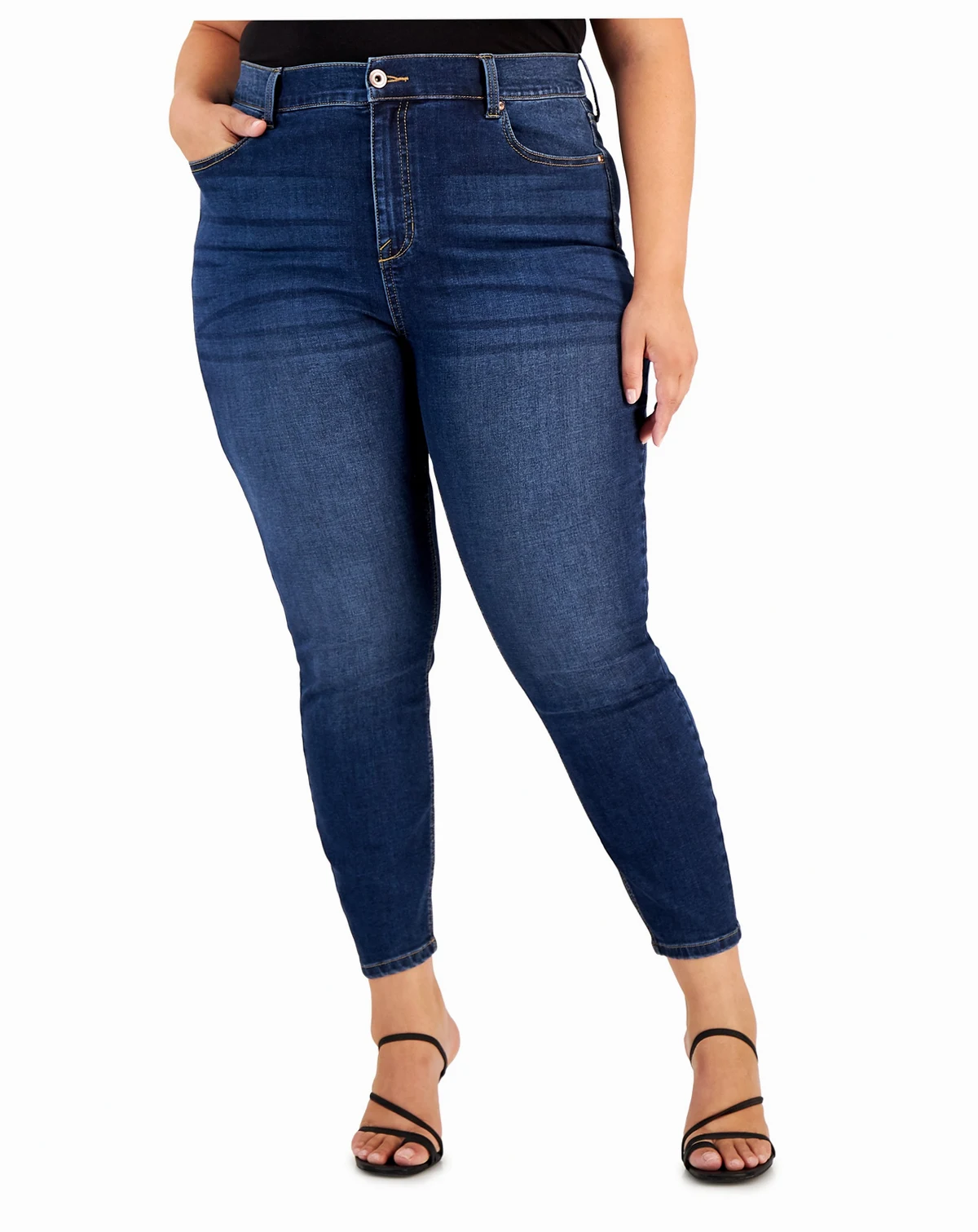 Trendy Plus Size High Rise Skinny Ankle Jeans