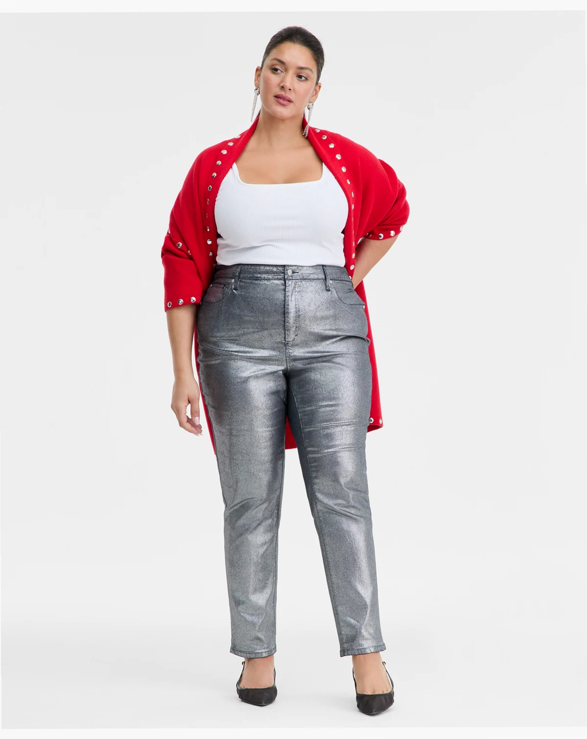Plus Size Metallic Straight-Leg Jeans, Created for Macy's