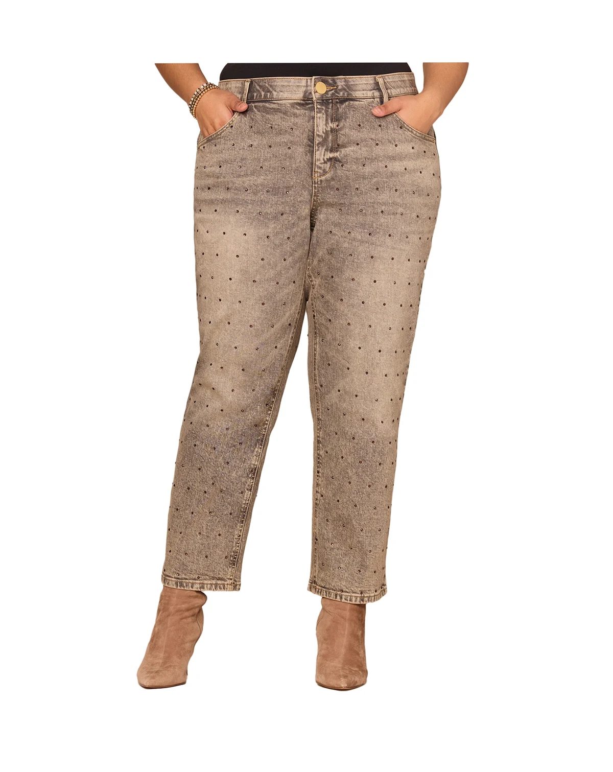 Plus Size Embellished Boyfriend Jeans