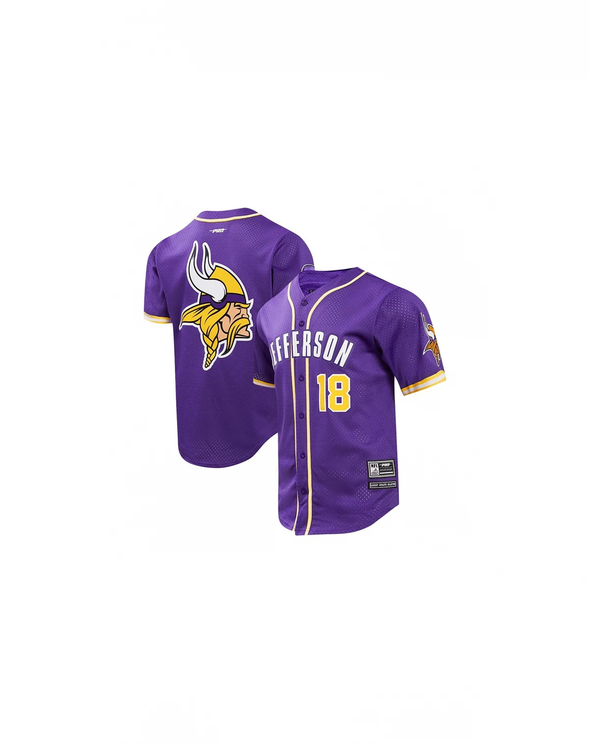 Men's Justin Jefferson Purple Minnesota Vikings Baseball Button-Up Shirt