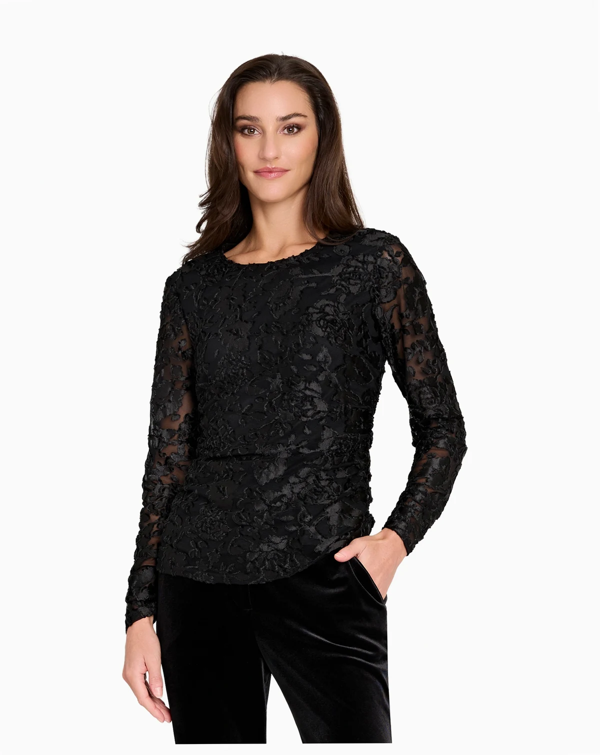 Women's Round Neck Pull-On Top