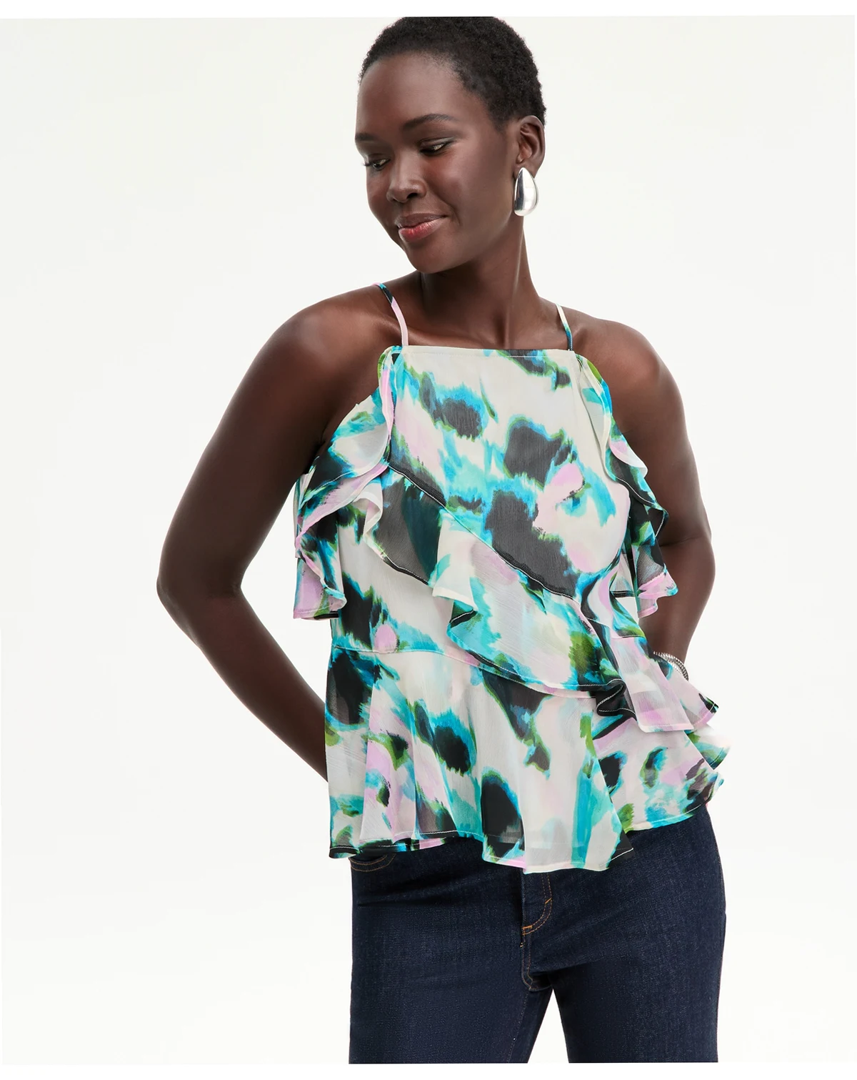Women's Ruffle-Trim Apron-Neck Tank, Macy's Exclusive