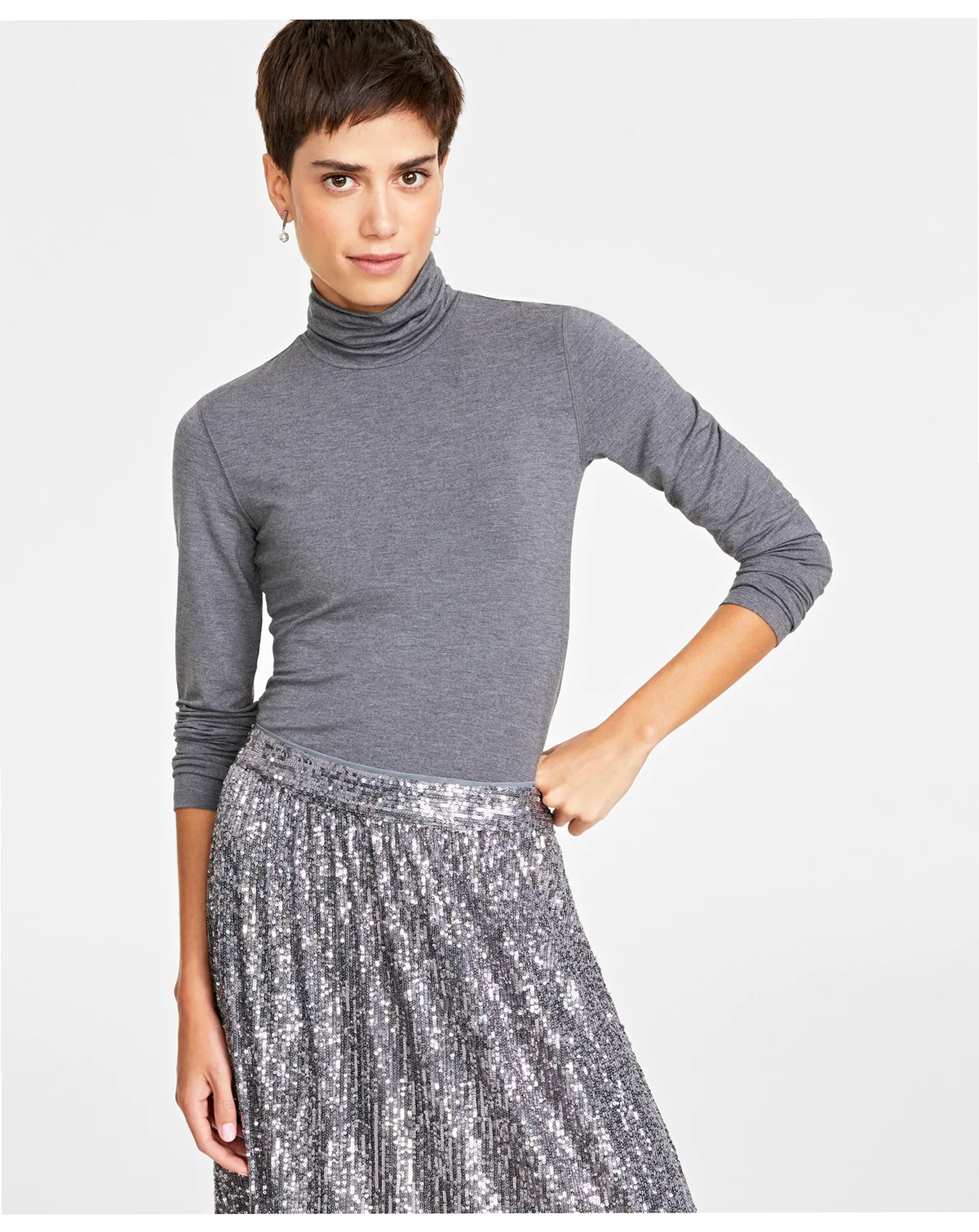 Women's Modal Long Sleeve Turtleneck, Created for Macy's