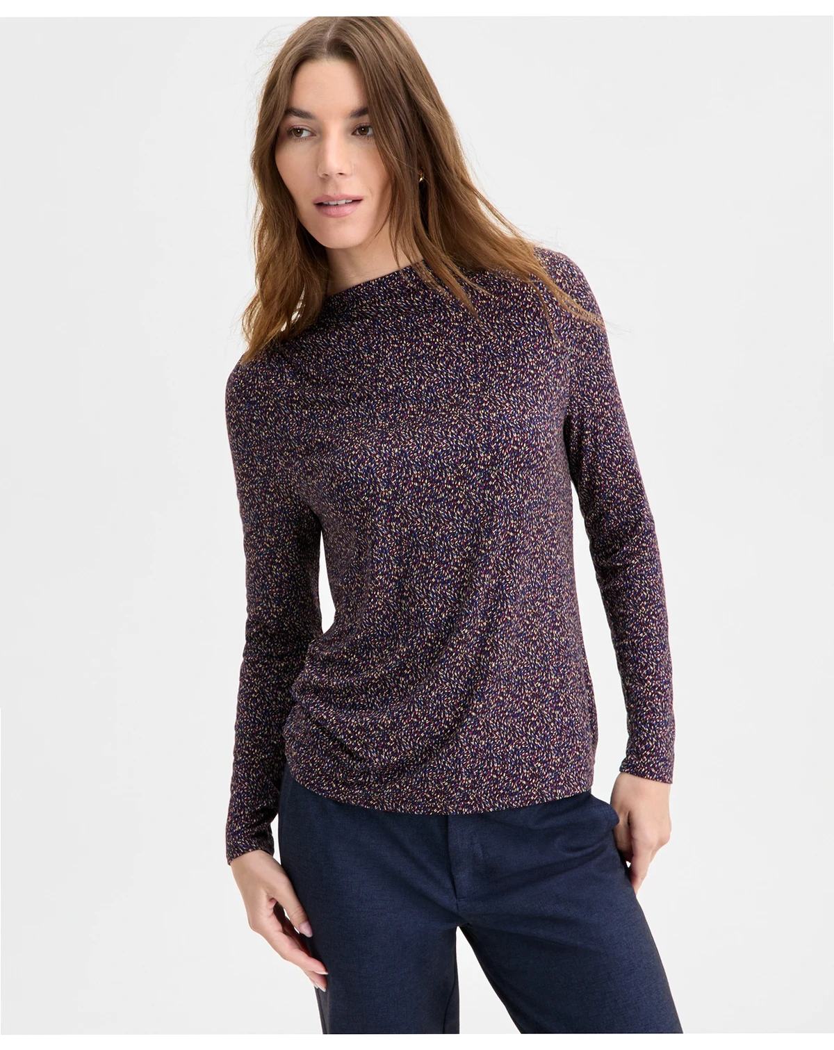 Women's Ruched Boat Neck Top