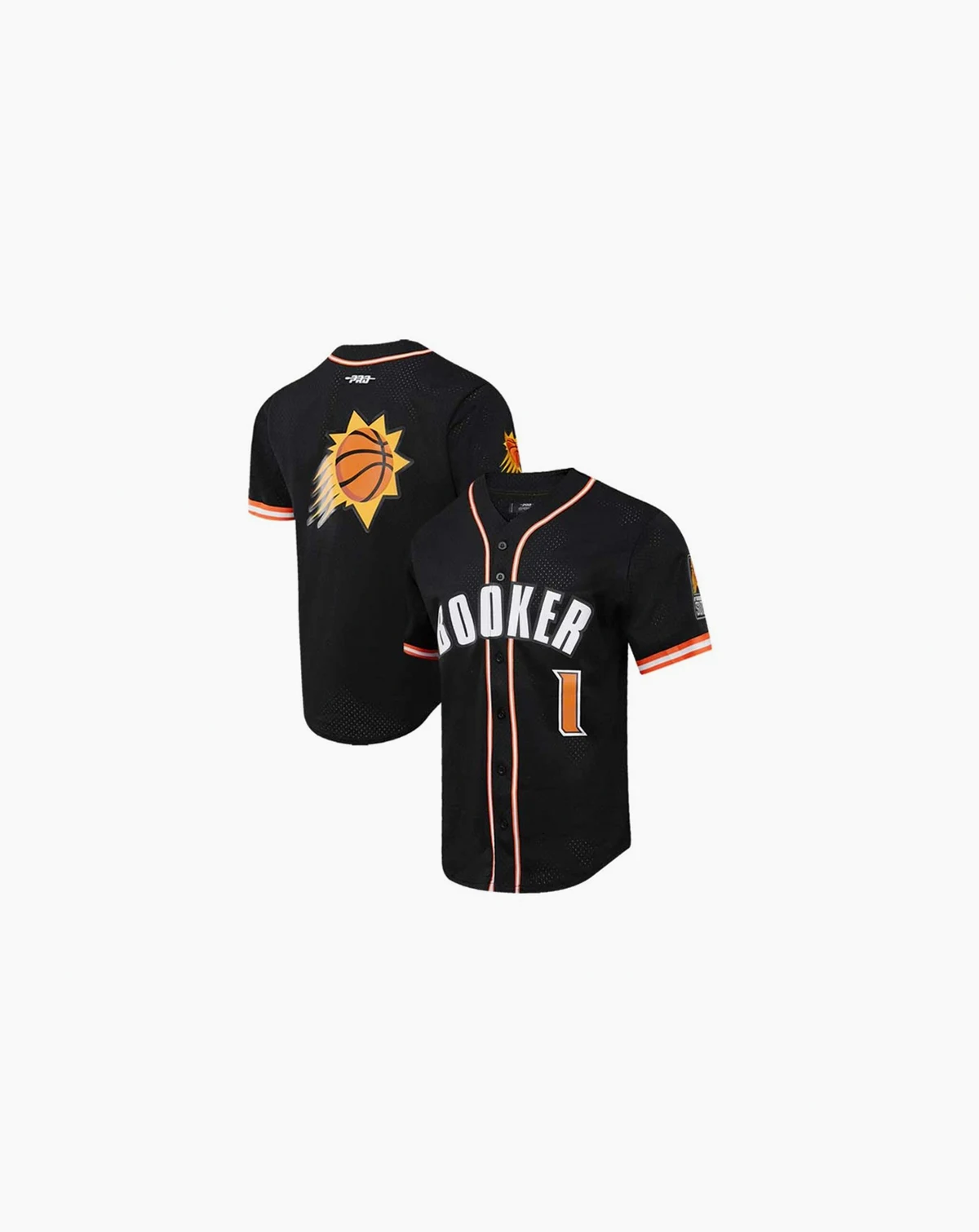 Men's Devin Booker Black Phoenix Suns Capsule Player Baseball Button-Up Shirt
