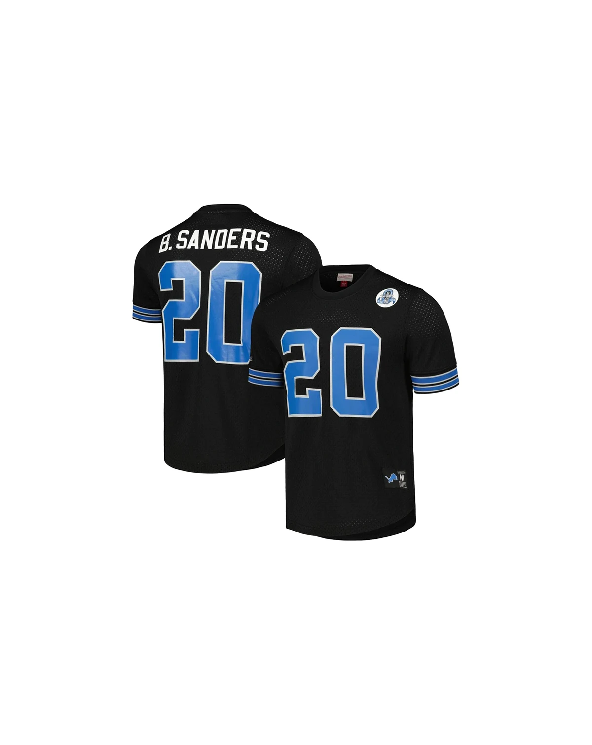 Men's Barry Sanders Black Detroit Lions Big Tall Mesh Player Name Number Shirt