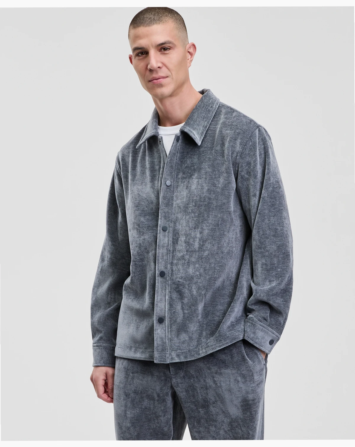 Men's Relaxed Fit Snap Front Soft Overshirt, Macy's Exclusive