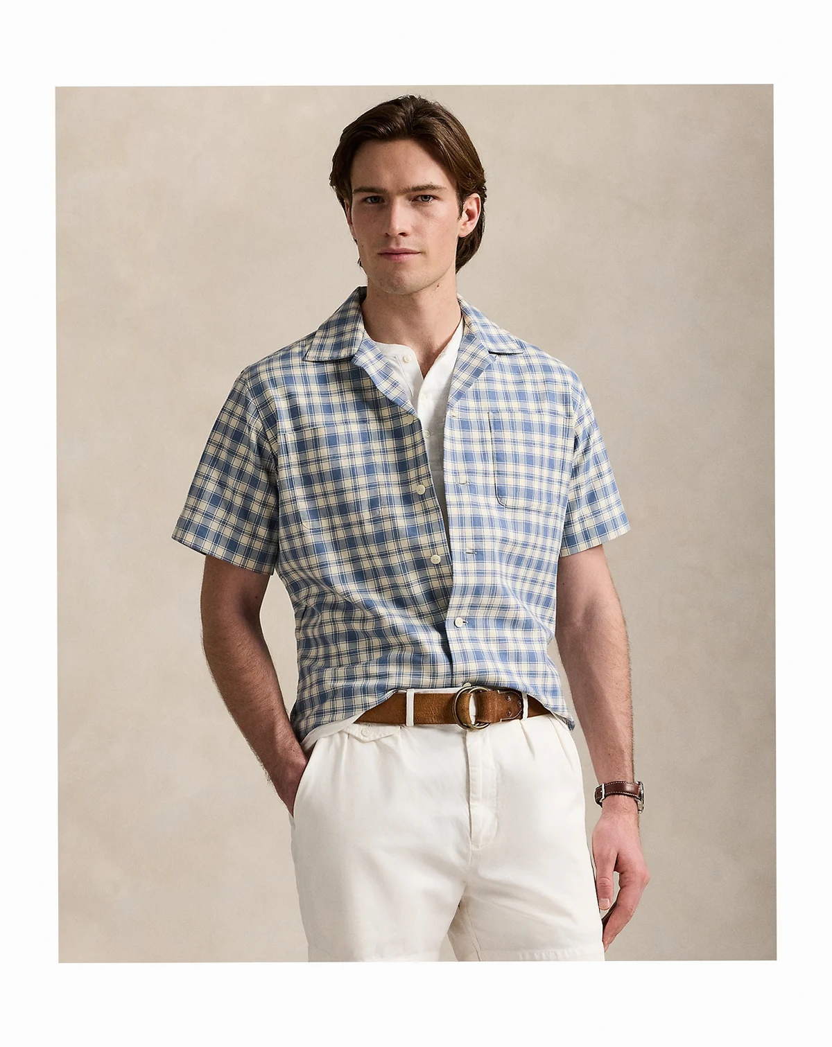 Men's Classic-Fit Plaid Oxford Camp Workshirt