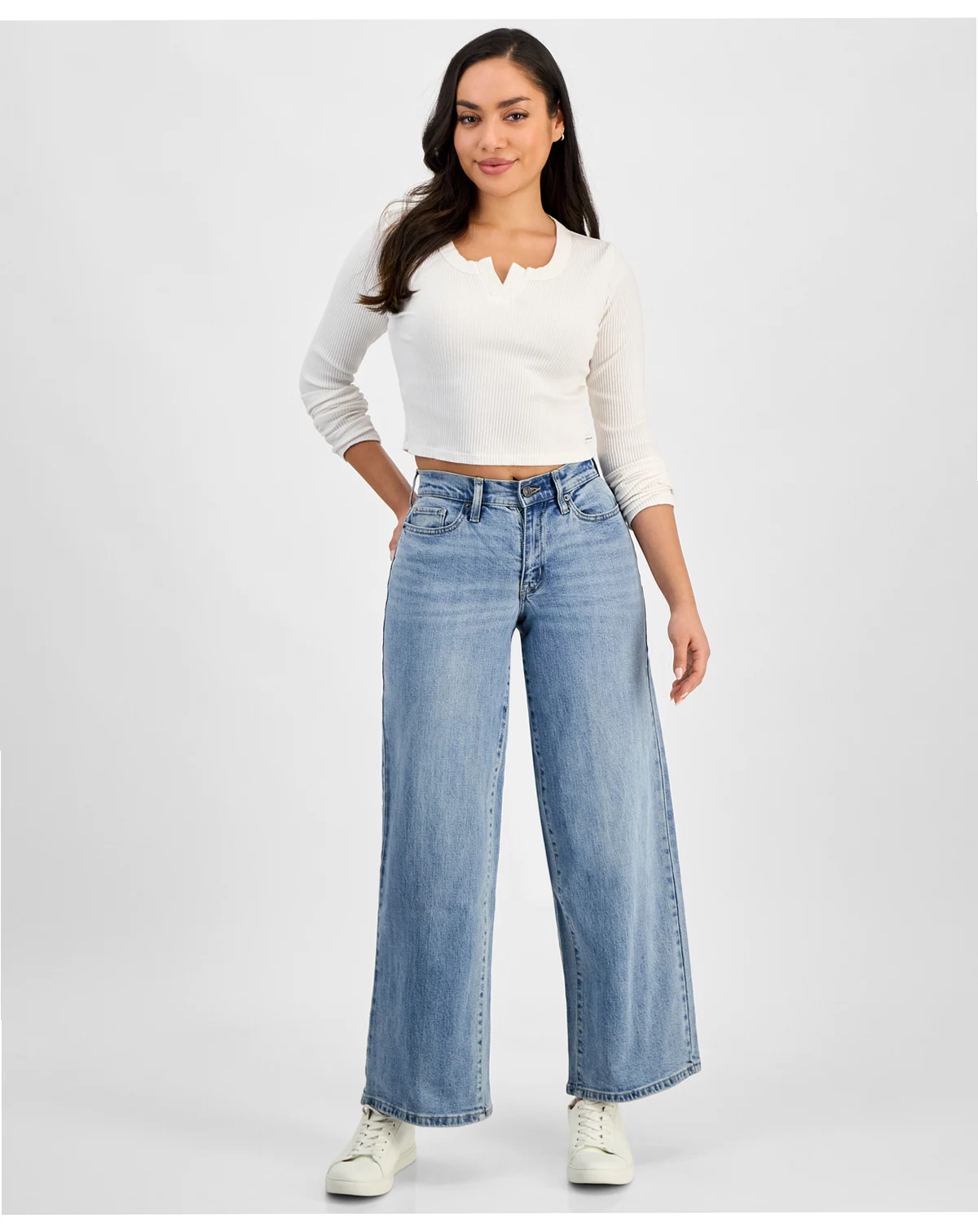 Petite Claremont Modern High-Rise Wide-Leg Jeans