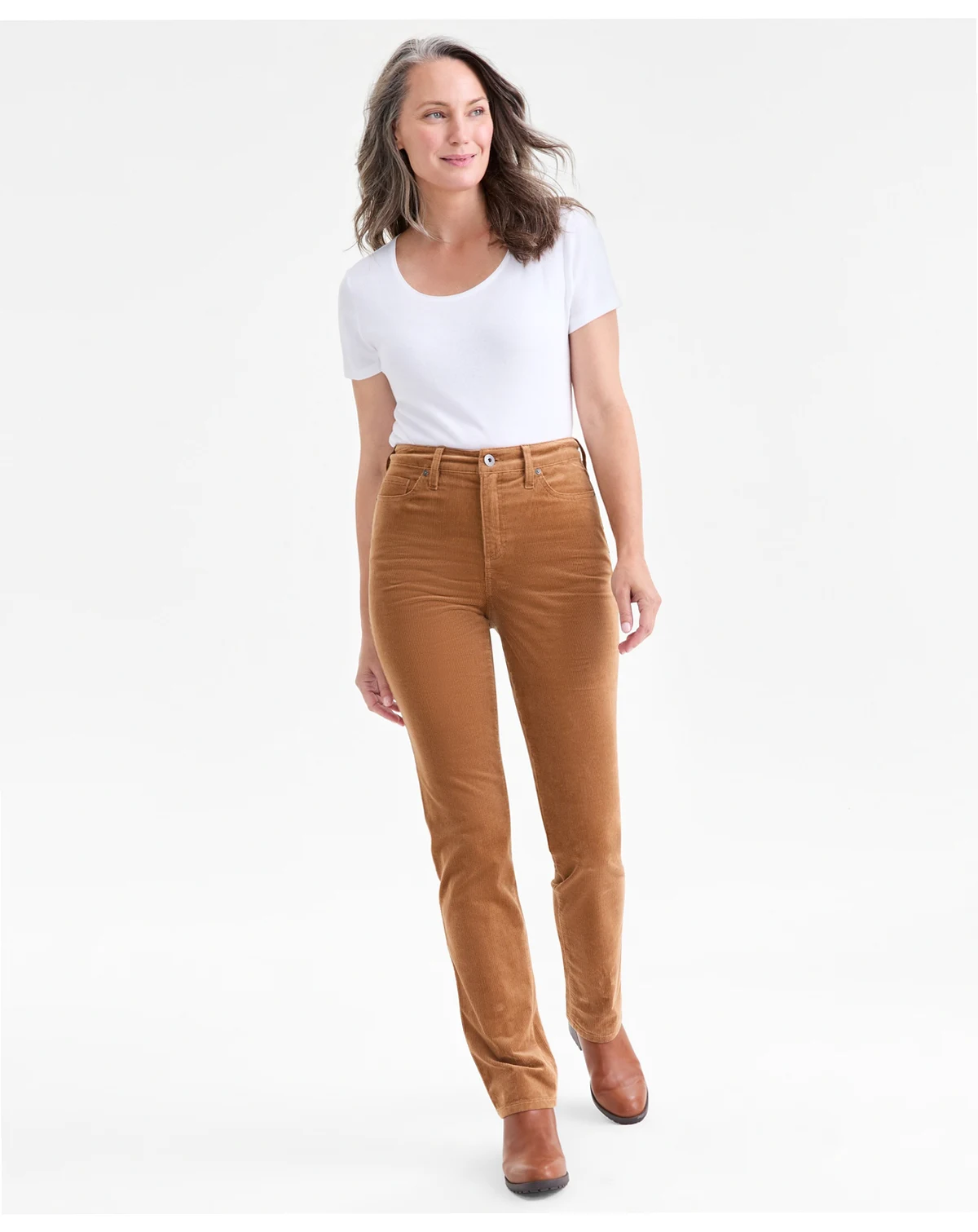 Petite Straight-Leg Corduroy Jeans, Created for Macy's