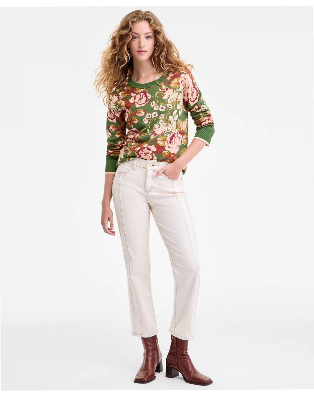 Women's Kennedy Mid-Rise Crop Straight Jeans
