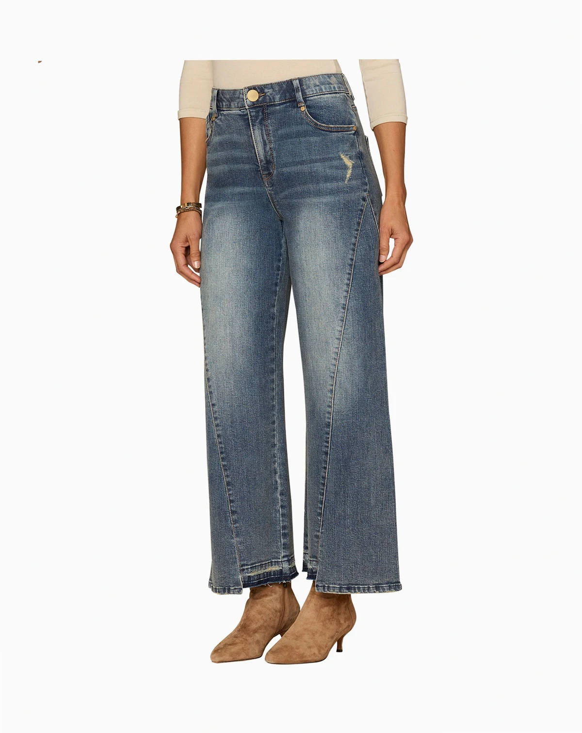 Petite "Ab"solution Skyrise Wide Leg Jeans