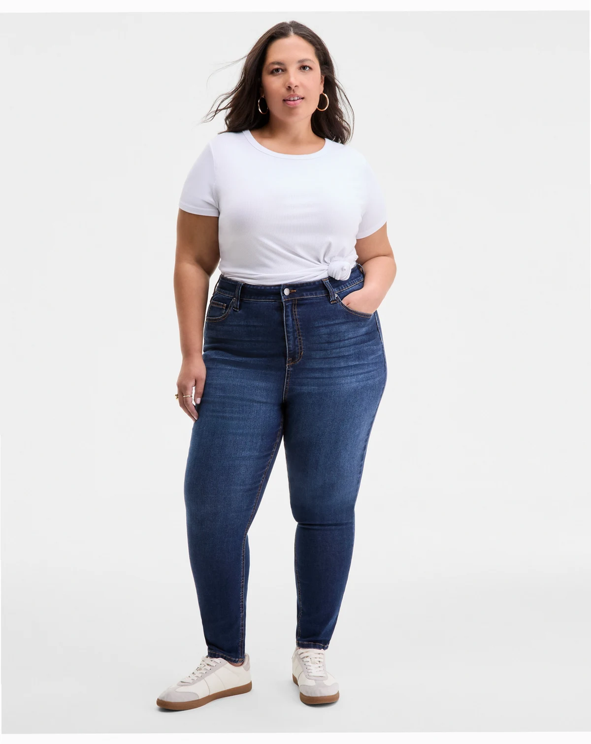 Trendy Plus Size High-Rise Skinny Ankle Jeans, Exclusively at Macy's