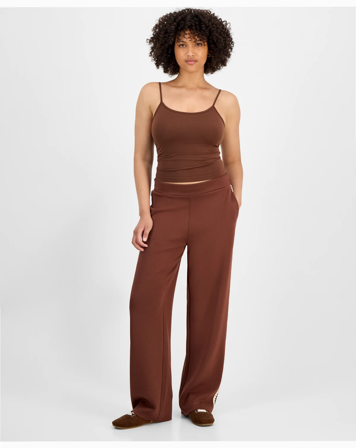 Women's Cozy Blanket-Stitch Scuba Pull-On Pants, Macy's Exclusive