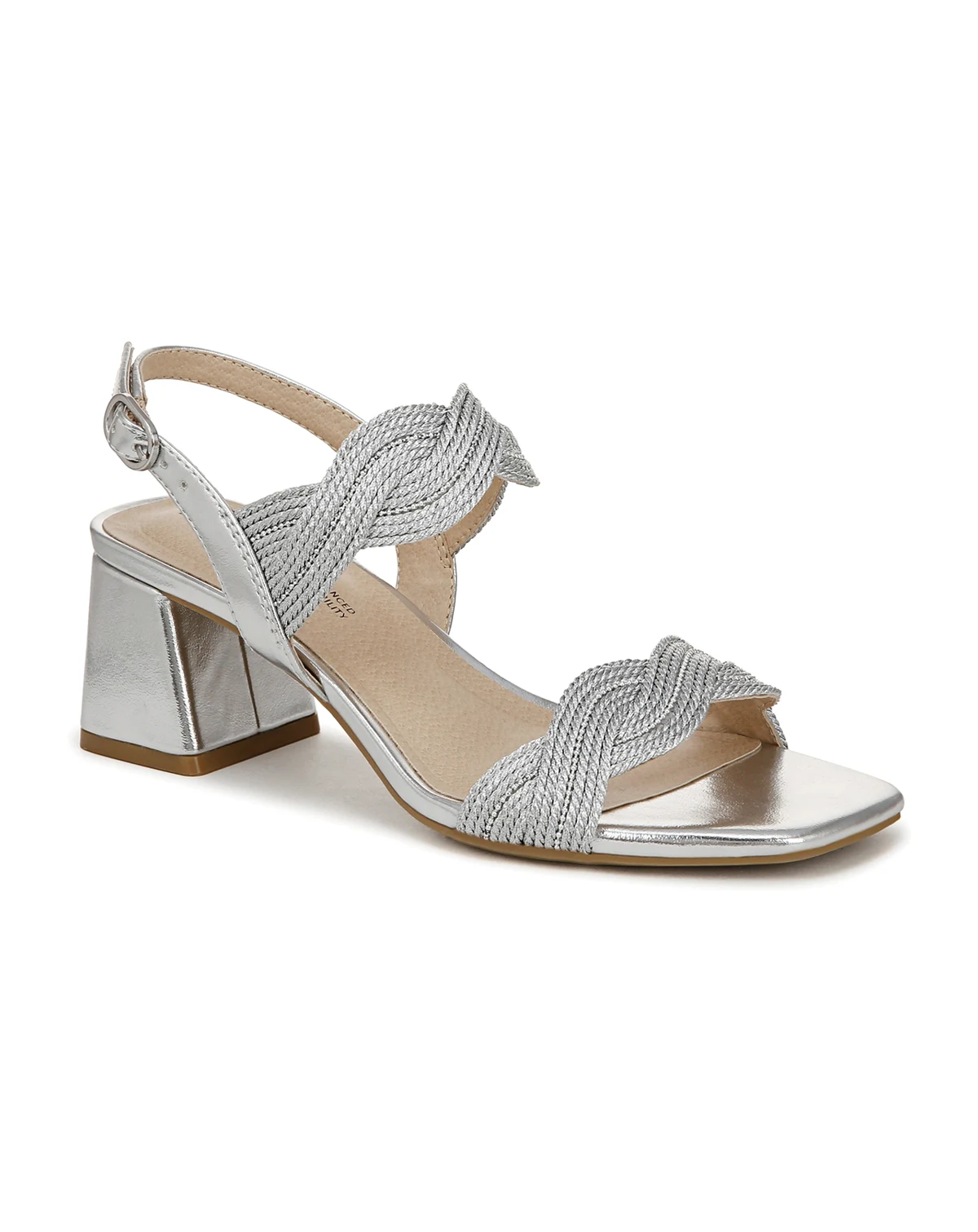 Women's Charnelle Angled Block Heel Square Open Toe Slingback Dress Sandals