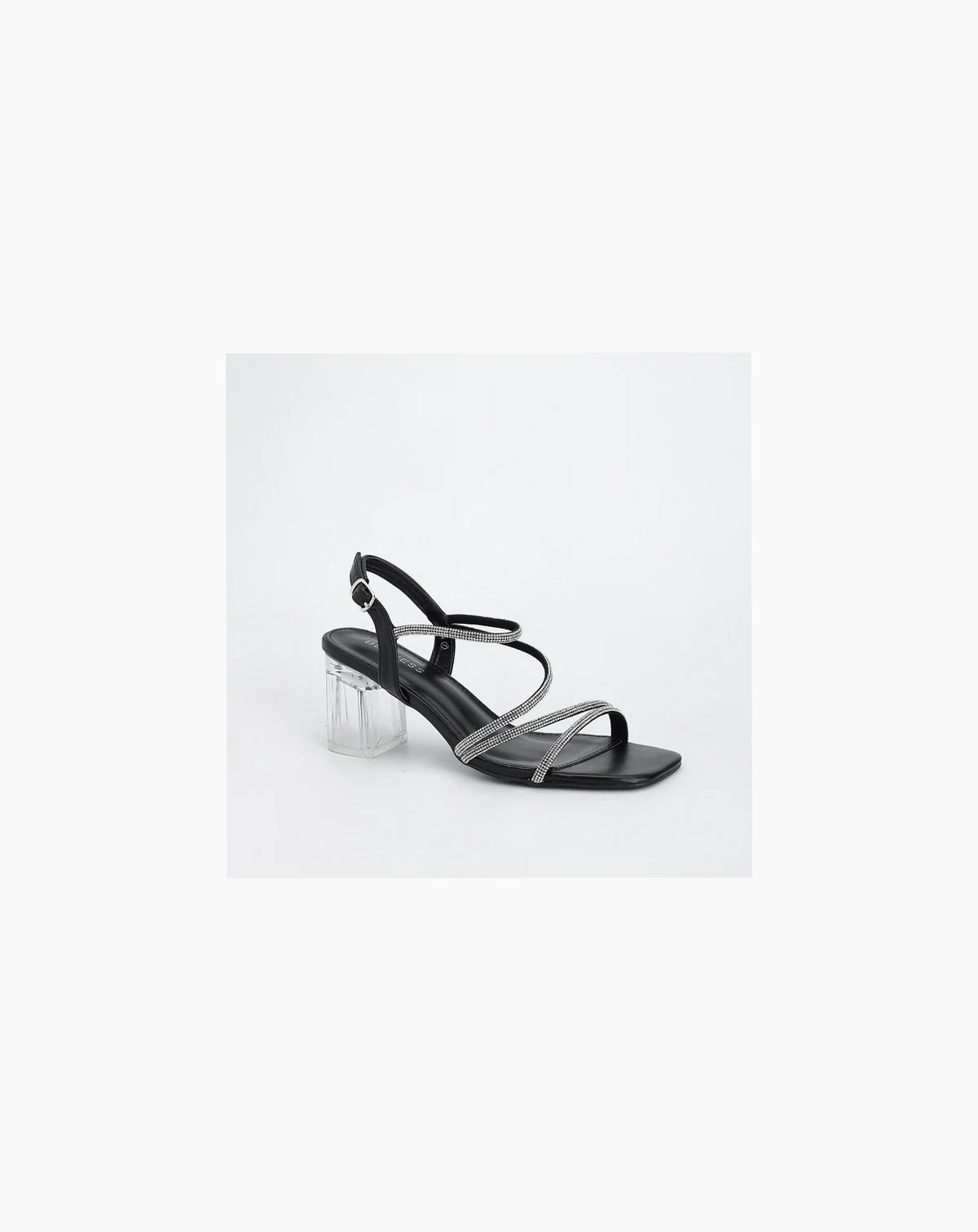 Hera Rhinestone Strappy Clear Heel Sandals