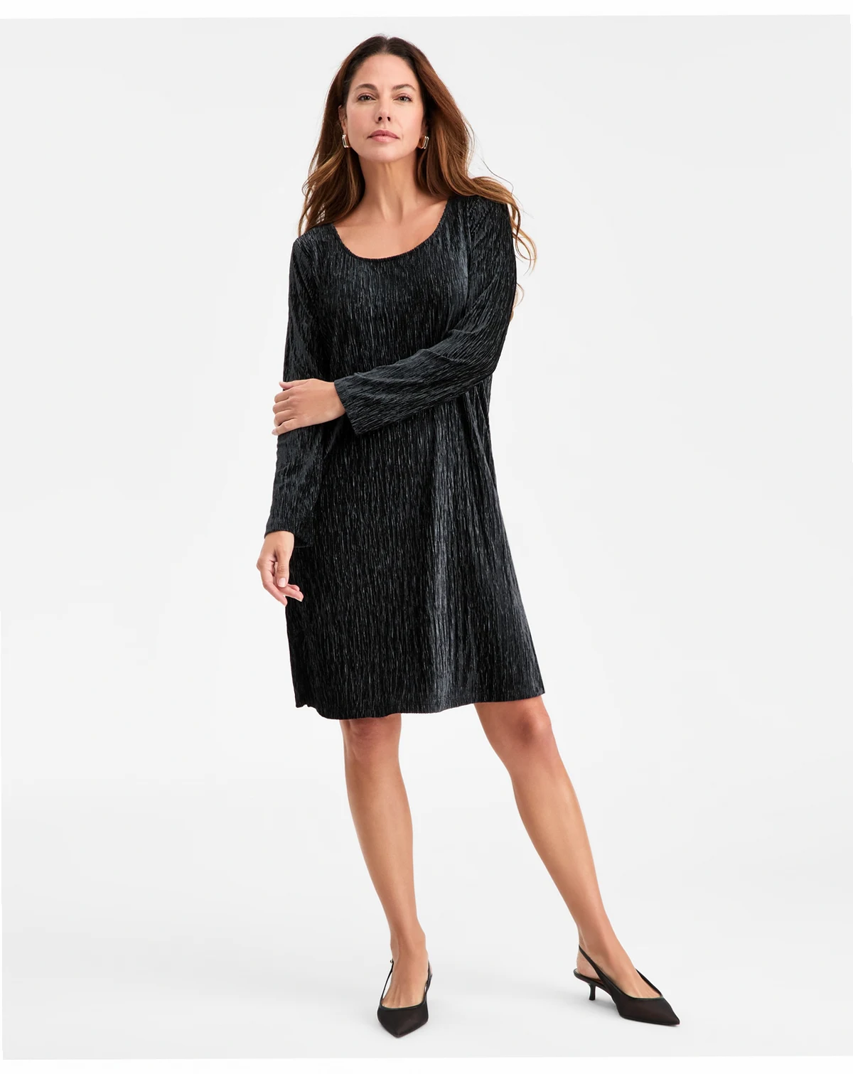 Women's Pleated Velvet Dress, Macy's Exclusive