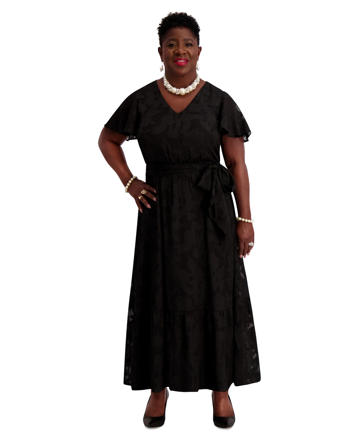 Flutter-Sleeve Smock-Waist Dress, Regular & Plus