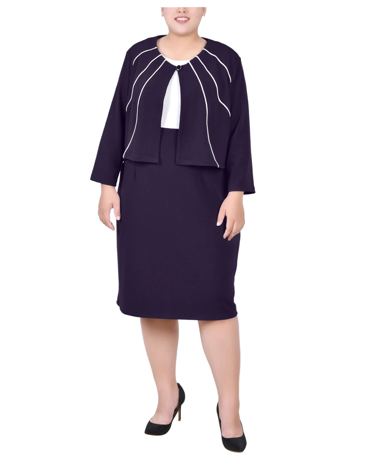 Plus Size Jacket and Dress, 2 Piece Set