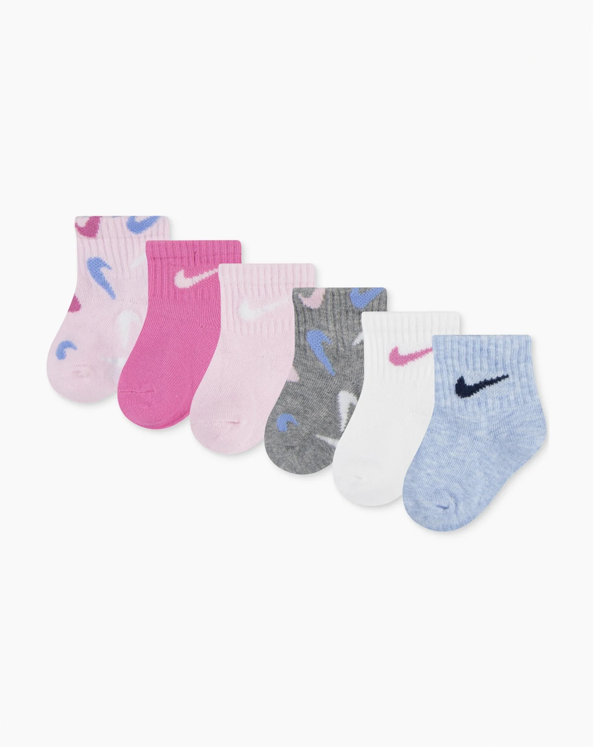 Baby and Toddler Swooshfetti Ankle Socks, Pack of 6