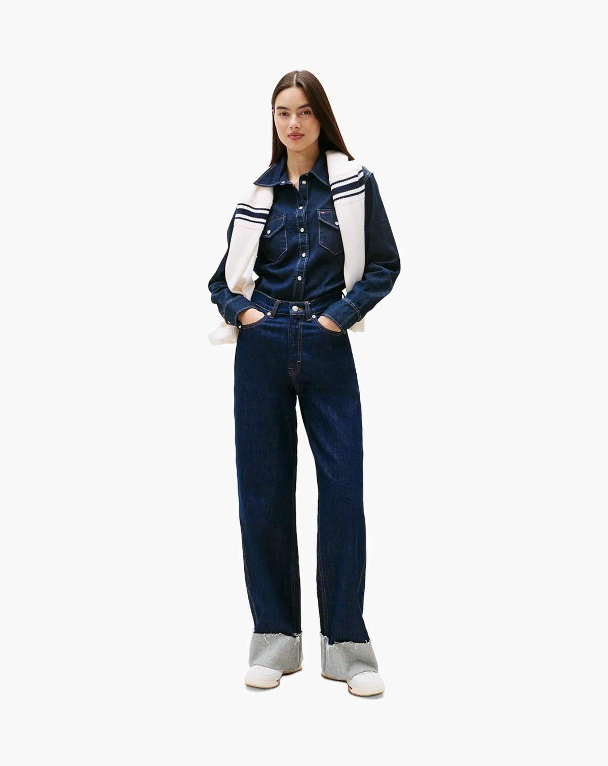 Women's Claire High Rise Cuffed Wide-Leg Jeans