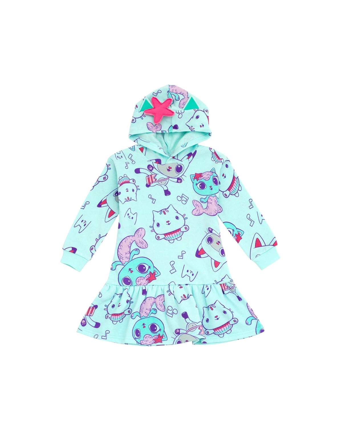 Toddler Girls Dreamworks Pandy Paws Cakey Cat MerCat Fleece Dress to