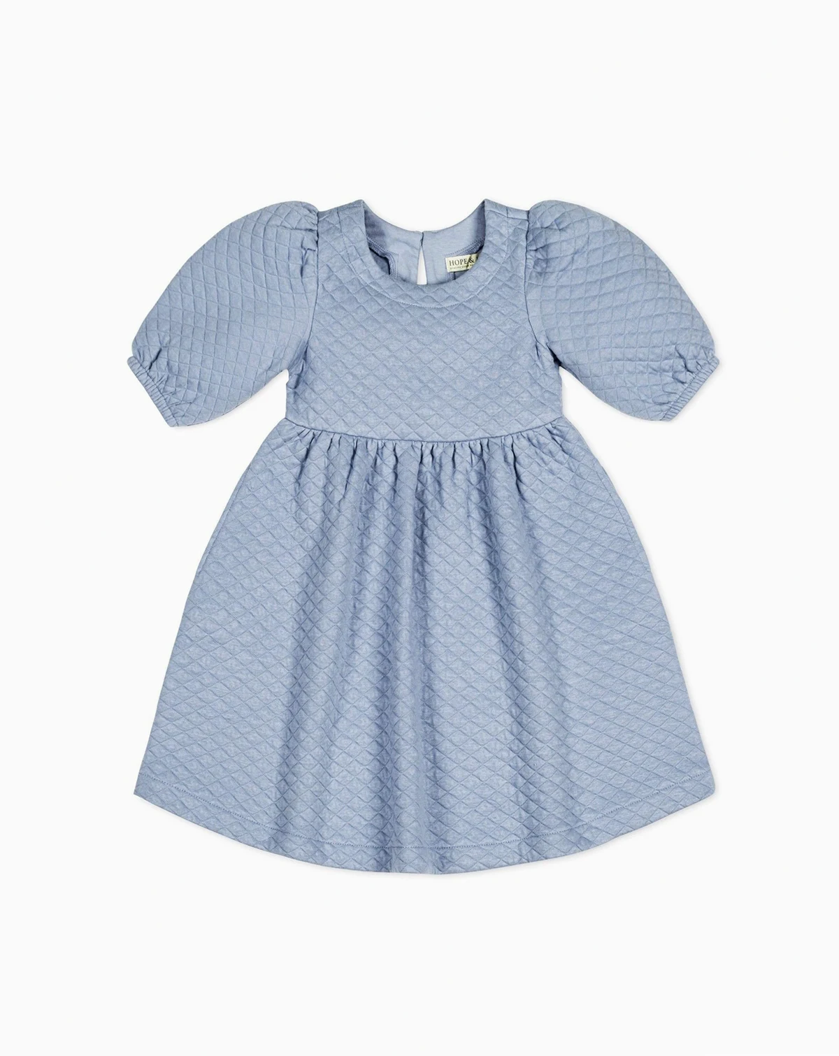 Toddler Girls Quilted Puff Sleeve Dress