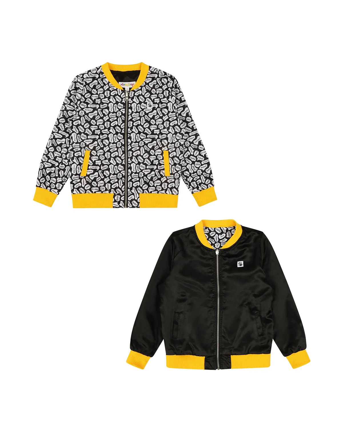 Toddler Girls Reversible Zip up Lightweight Bomber Jacket